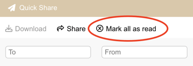 mark all as read cway quick share